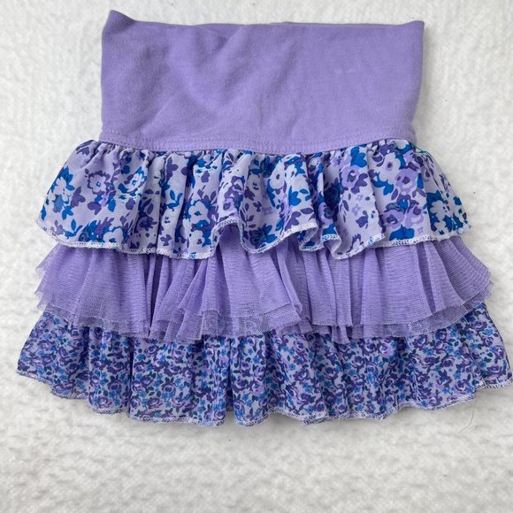 1989 Place Toddler Skort Sz 12-18 M Tiered Shorts Coordinating Fabric Lavender - Picture 1 of 6